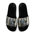 Booker T. Washington Slide Sandals Historic Portrait Collage Civil Rights Legacy Educational Pioneer Design - African Pride