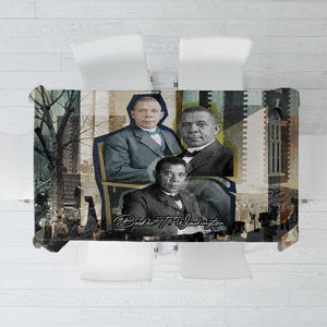Booker T. Washington Tablecloth Historic Portrait Collage Civil Rights Legacy Educational Pioneer Design - African Pride