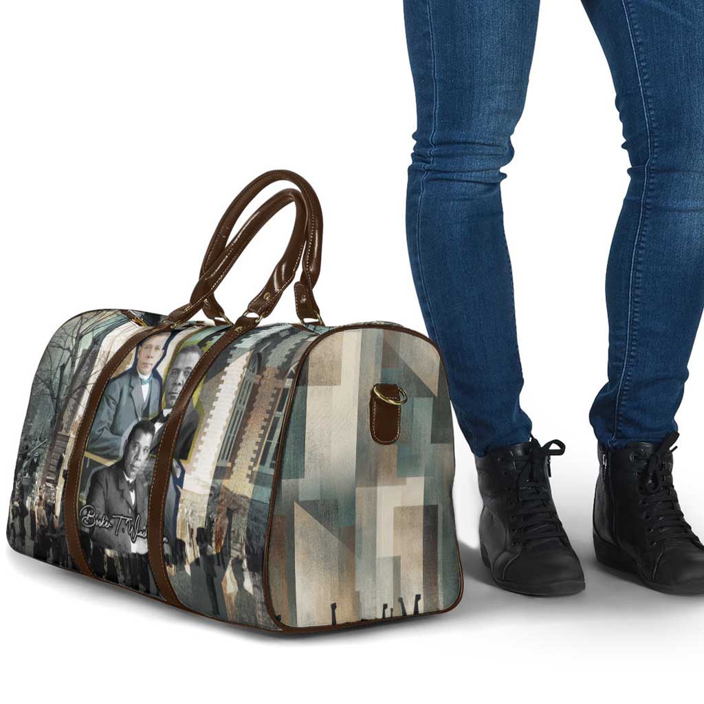 Booker T. Washington Travel Bag Historic Portrait Collage Civil Rights Legacy Educational Pioneer Design - African Pride