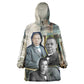 Booker T. Washington Wearable Blanket Hoodie Historic Portrait Collage Civil Rights Legacy Educational Pioneer Design - African Pride