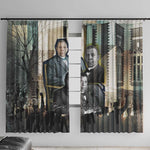 Booker T. Washington Window Curtain Historic Portrait Collage Civil Rights Legacy Educational Pioneer Design - African Pride