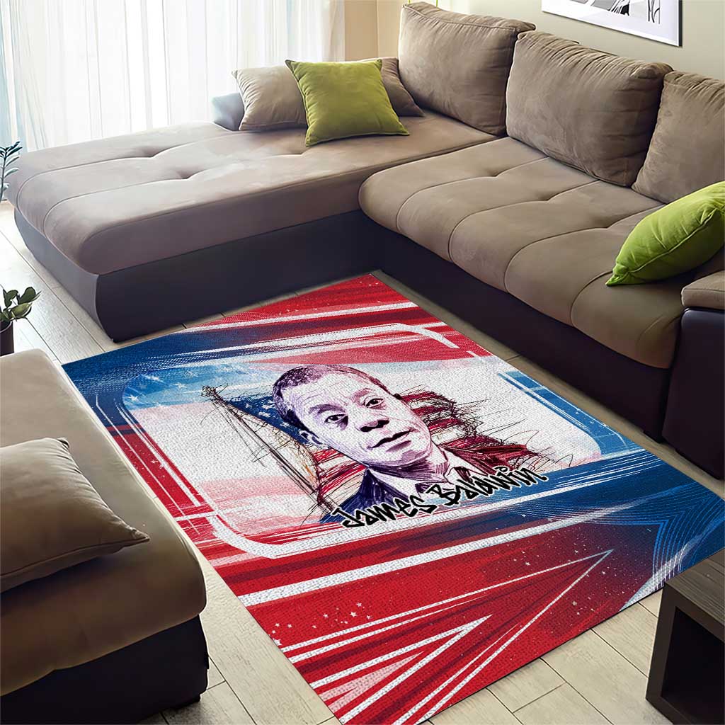 James Baldwin Area Rug Artistic Portrait Quote on Love and Awareness Civil Rights Tribute - African Pride