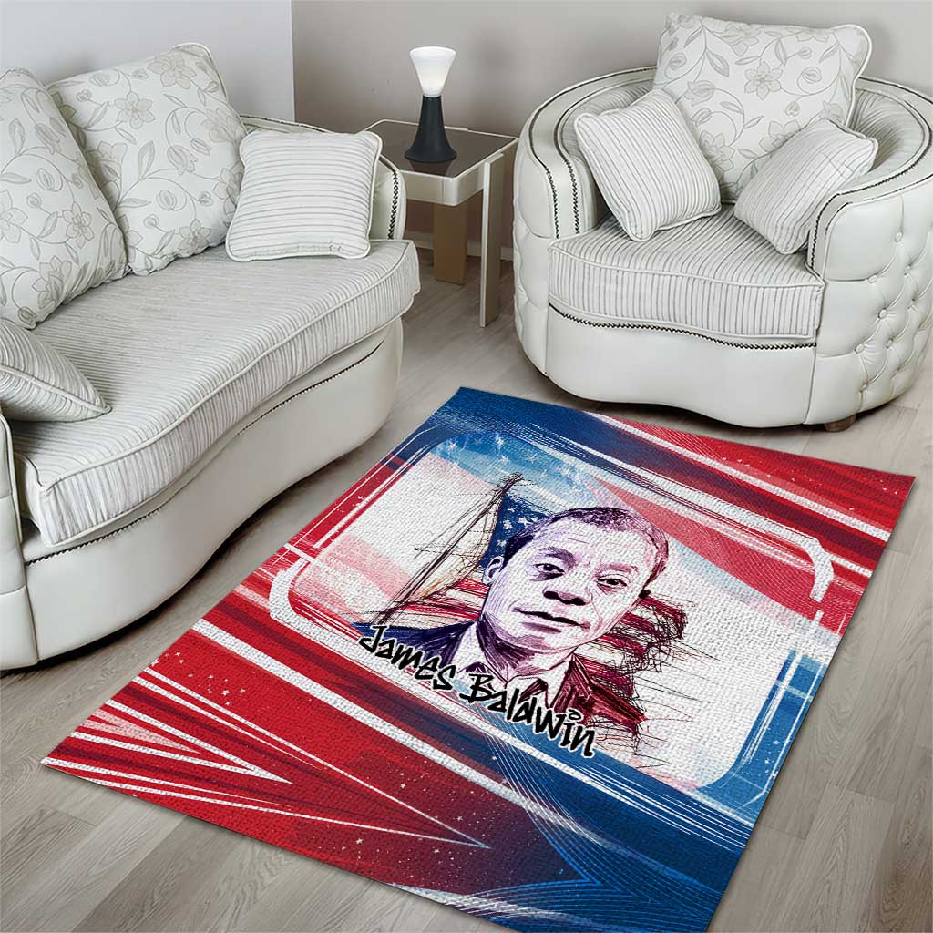 James Baldwin Area Rug Artistic Portrait Quote on Love and Awareness Civil Rights Tribute - African Pride