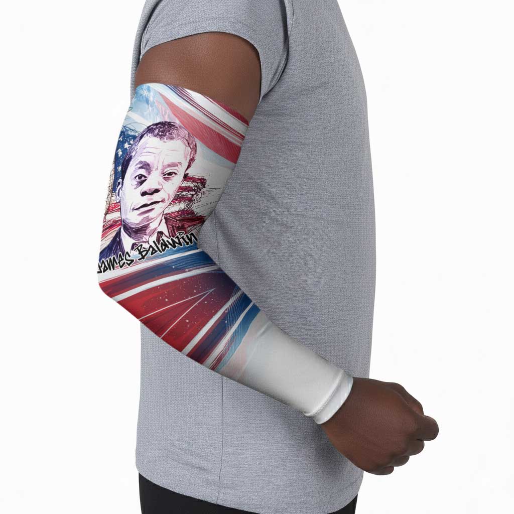 James Baldwin Arm Sleeves Artistic Portrait Quote on Love and Awareness Civil Rights Tribute - African Pride