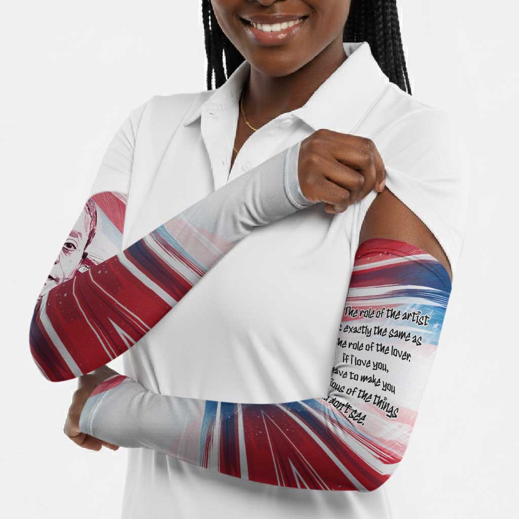 James Baldwin Arm Sleeves Artistic Portrait Quote on Love and Awareness Civil Rights Tribute - African Pride
