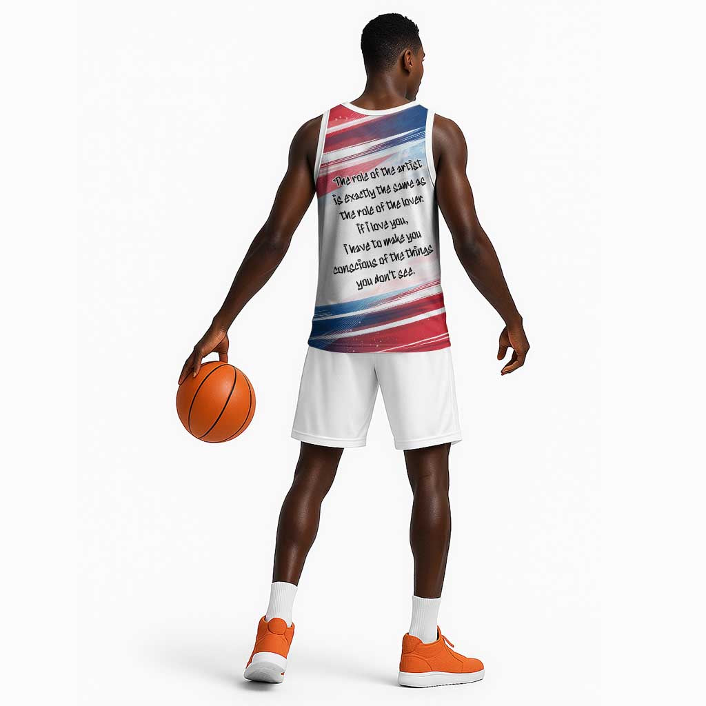James Baldwin Basketball Jersey Artistic Portrait Quote on Love and Awareness Civil Rights Tribute - African Pride
