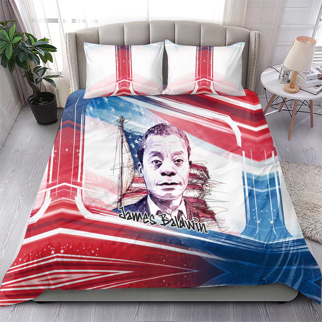 James Baldwin Bedding Set Artistic Portrait Quote on Love and Awareness Civil Rights Tribute - African Pride