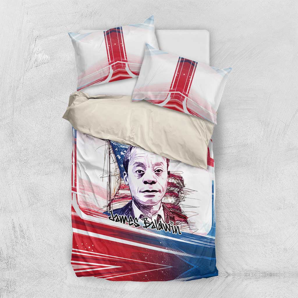 James Baldwin Bedding Set Artistic Portrait Quote on Love and Awareness Civil Rights Tribute - African Pride