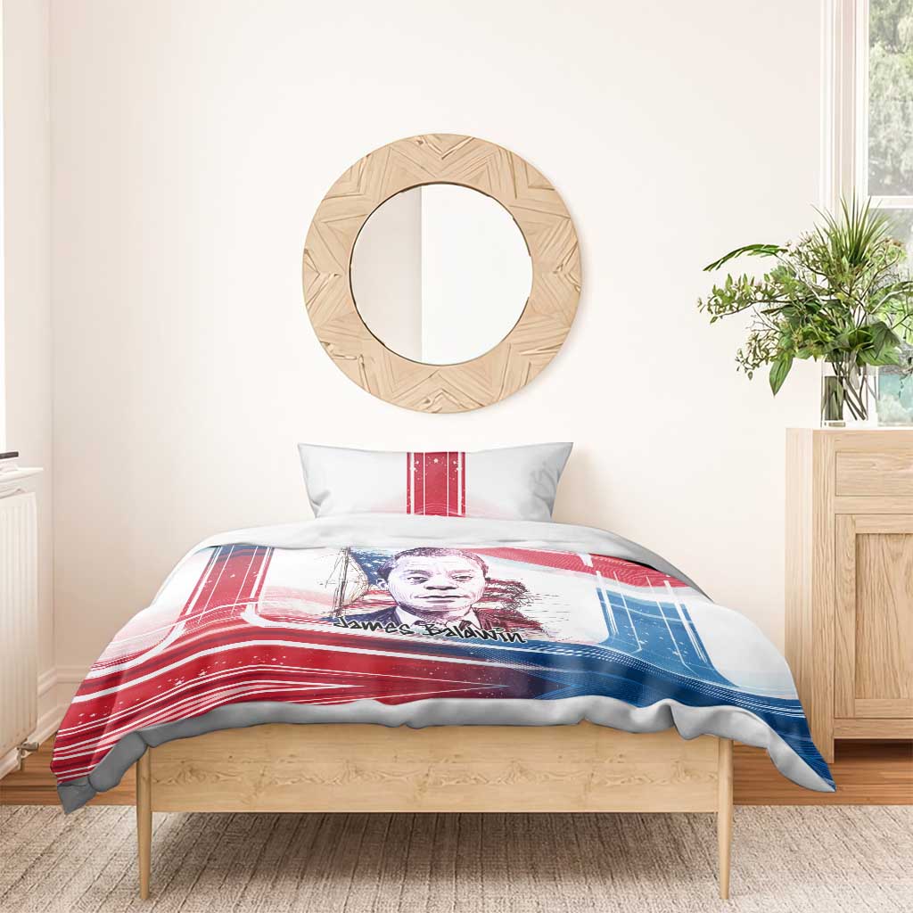 James Baldwin Bedding Set Artistic Portrait Quote on Love and Awareness Civil Rights Tribute - African Pride