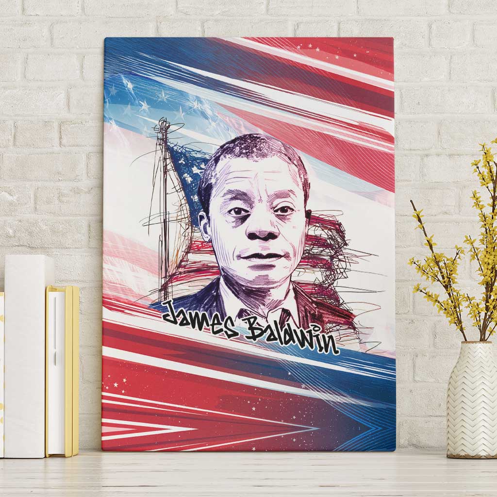 James Baldwin Canvas Wall Art Artistic Portrait Quote on Love and Awareness Civil Rights Tribute - African Pride