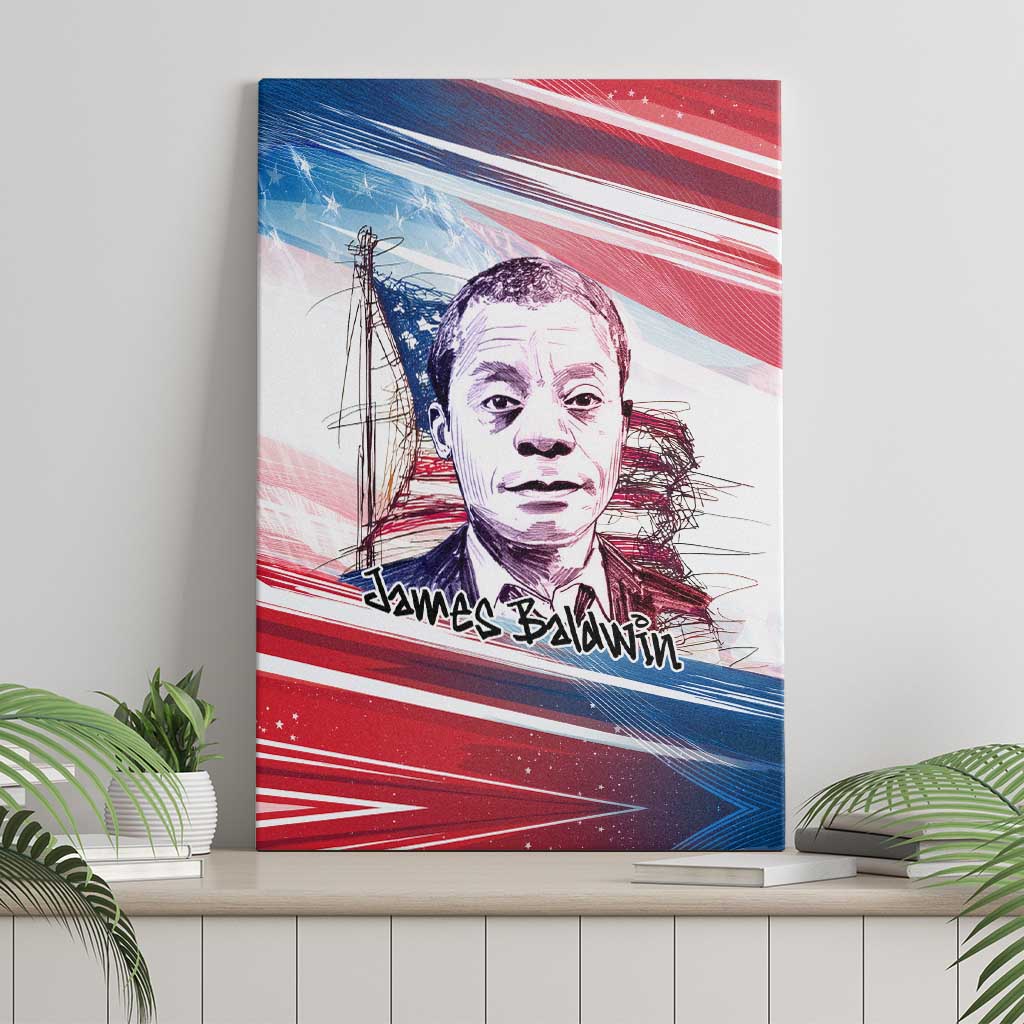 James Baldwin Canvas Wall Art Artistic Portrait Quote on Love and Awareness Civil Rights Tribute - African Pride