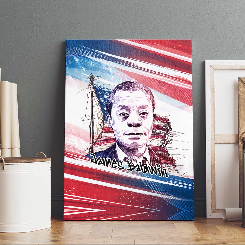 James Baldwin Canvas Wall Art Artistic Portrait Quote on Love and Awareness Civil Rights Tribute - African Pride