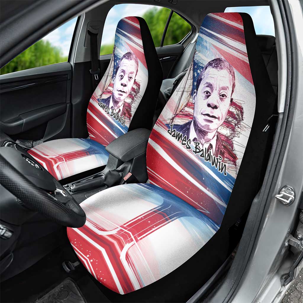 James Baldwin Car Seat Cover Artistic Portrait Quote on Love and Awareness Civil Rights Tribute - African Pride