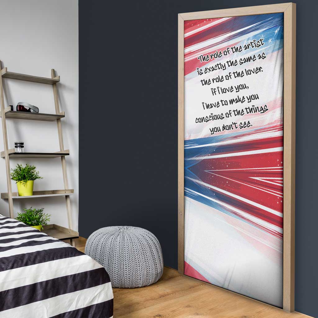 James Baldwin Door Cover Artistic Portrait Quote on Love and Awareness Civil Rights Tribute - African Pride