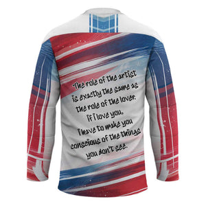 James Baldwin Hockey Jersey Artistic Portrait Quote on Love and Awareness Civil Rights Tribute - African Pride
