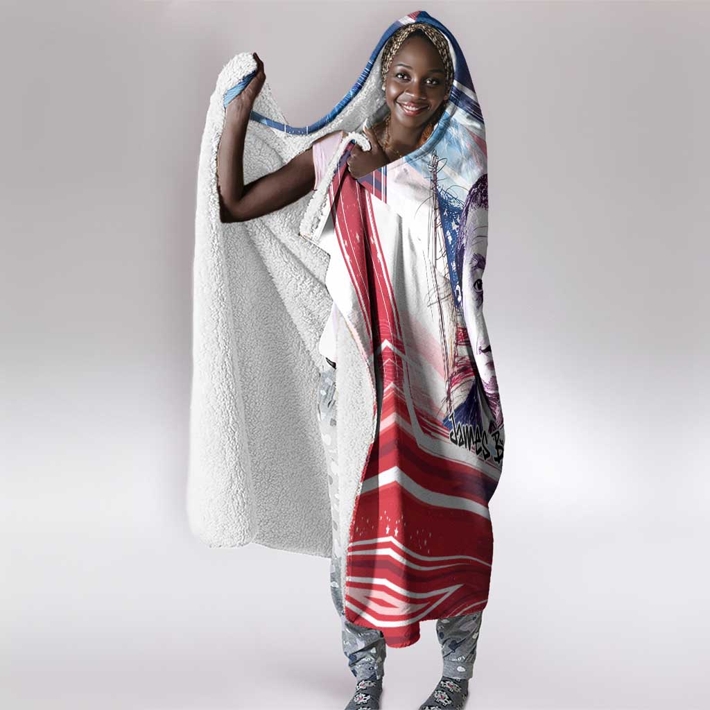 James Baldwin Hooded Blanket Artistic Portrait Quote on Love and Awareness Civil Rights Tribute - African Pride