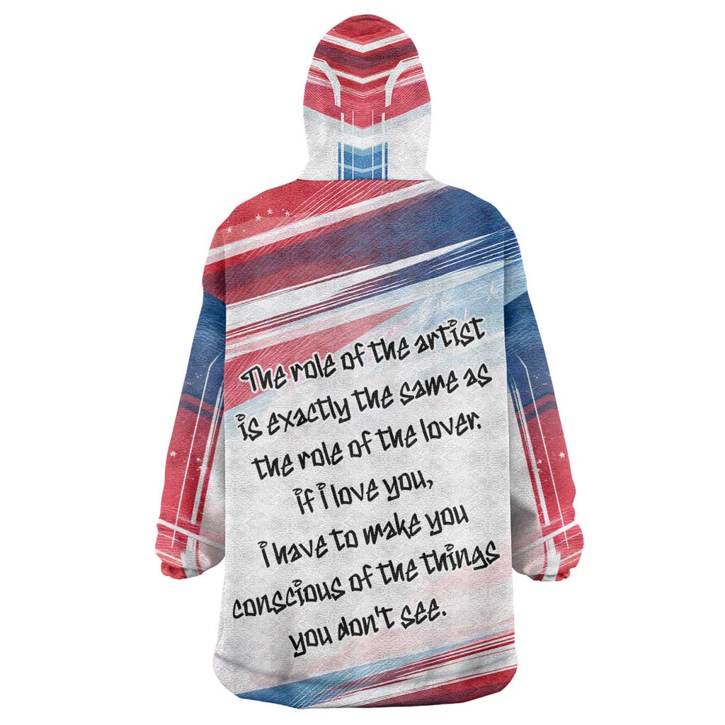 James Baldwin Kid Wearable Blanket Hoodie Artistic Portrait Quote on Love and Awareness Civil Rights Tribute - African Pride