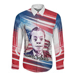 James Baldwin Long Sleeve Button Shirt Artistic Portrait Quote on Love and Awareness Civil Rights Tribute - African Pride