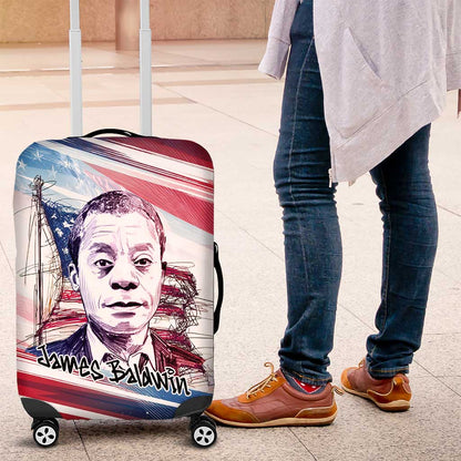 James Baldwin Luggage Cover Artistic Portrait Quote on Love and Awareness Civil Rights Tribute - African Pride