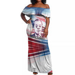 James Baldwin Off Shoulder Maxi Dress Artistic Portrait Quote on Love and Awareness Civil Rights Tribute - African Pride