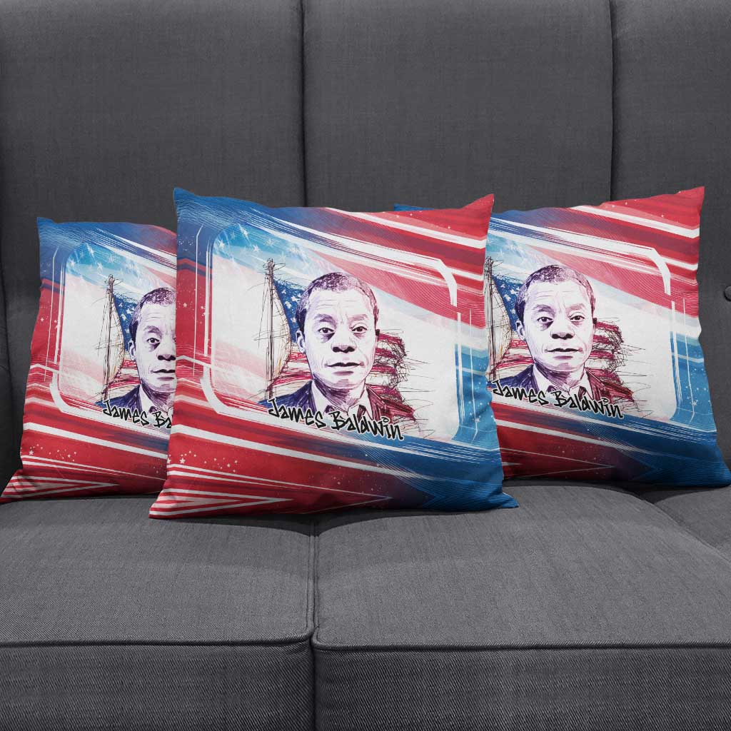 James Baldwin Pillow Cover Artistic Portrait Quote on Love and Awareness Civil Rights Tribute - African Pride