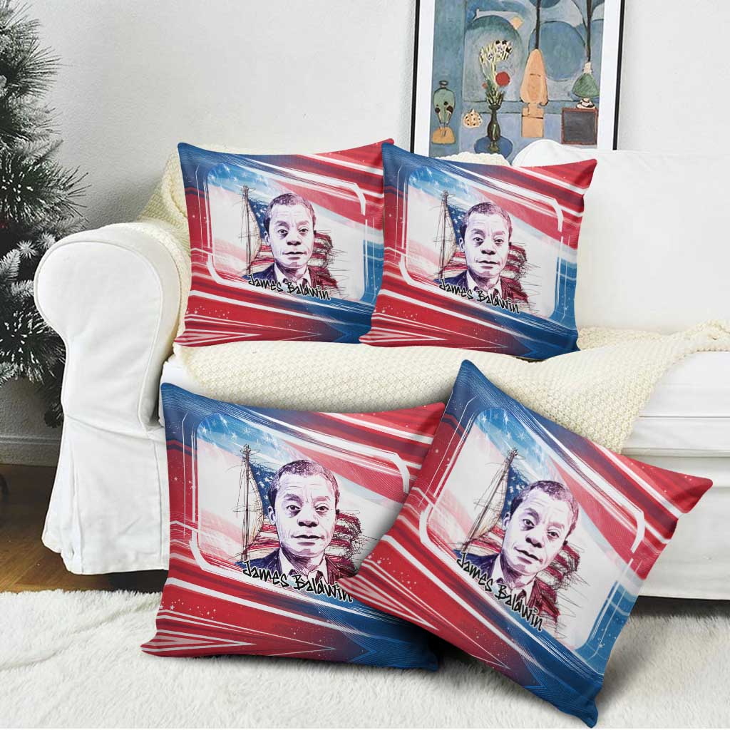James Baldwin Pillow Cover Artistic Portrait Quote on Love and Awareness Civil Rights Tribute - African Pride