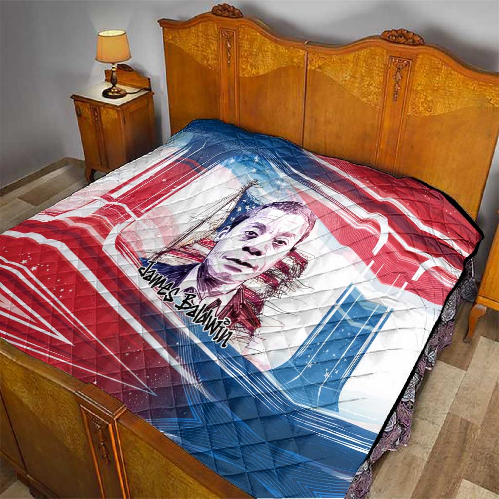 James Baldwin Quilt Artistic Portrait Quote on Love and Awareness Civil Rights Tribute - African Pride