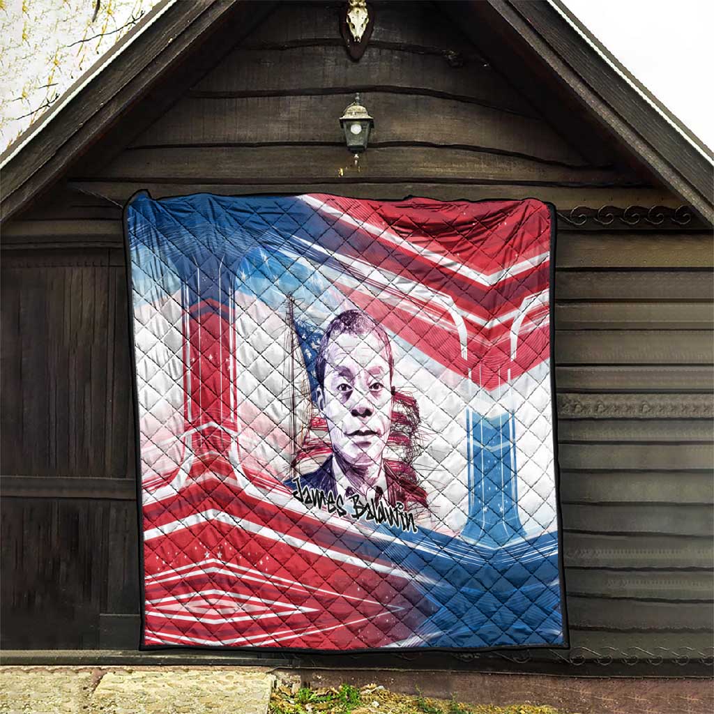 James Baldwin Quilt Artistic Portrait Quote on Love and Awareness Civil Rights Tribute - African Pride