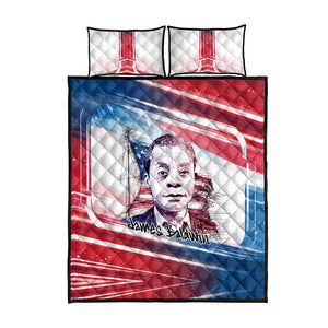 James Baldwin Quilt Bed Set Artistic Portrait Quote on Love and Awareness Civil Rights Tribute - African Pride