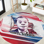 James Baldwin Round Carpet Artistic Portrait Quote on Love and Awareness Civil Rights Tribute - African Pride