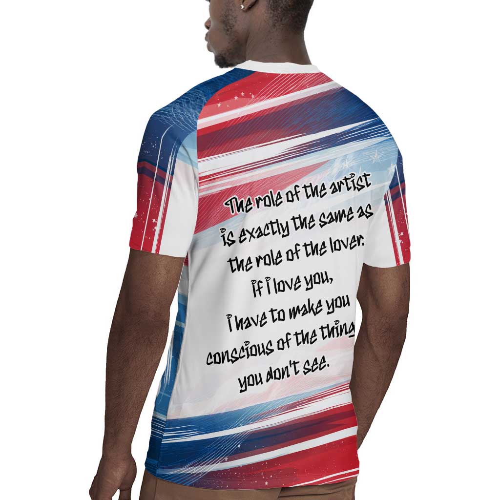 James Baldwin Rugby Jersey Artistic Portrait Quote on Love and Awareness Civil Rights Tribute TS04