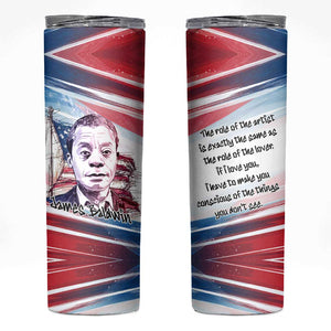 James Baldwin Skinny Tumbler Artistic Portrait Quote on Love and Awareness Civil Rights Tribute - African Pride