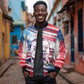 James Baldwin Sleeve Zip Bomber Jacket Artistic Portrait Quote on Love and Awareness Civil Rights Tribute - African Pride