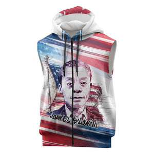 James Baldwin Sleeveless Zip Hoodie Artistic Portrait Quote on Love and Awareness Civil Rights Tribute - African Pride
