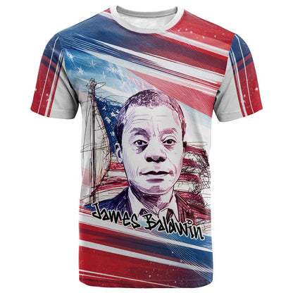 James Baldwin T shirt Artistic Portrait Quote on Love and Awareness Civil Rights Tribute TS04