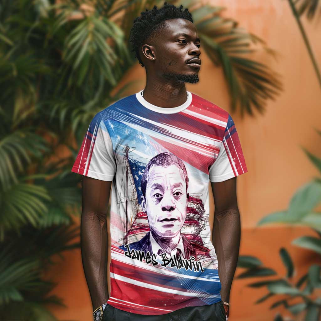 James Baldwin T shirt Artistic Portrait Quote on Love and Awareness Civil Rights Tribute TS04