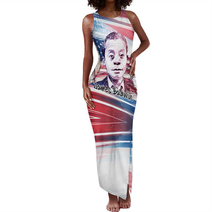 James Baldwin Tank Maxi Dress Artistic Portrait Quote on Love and Awareness Civil Rights Tribute - African Pride