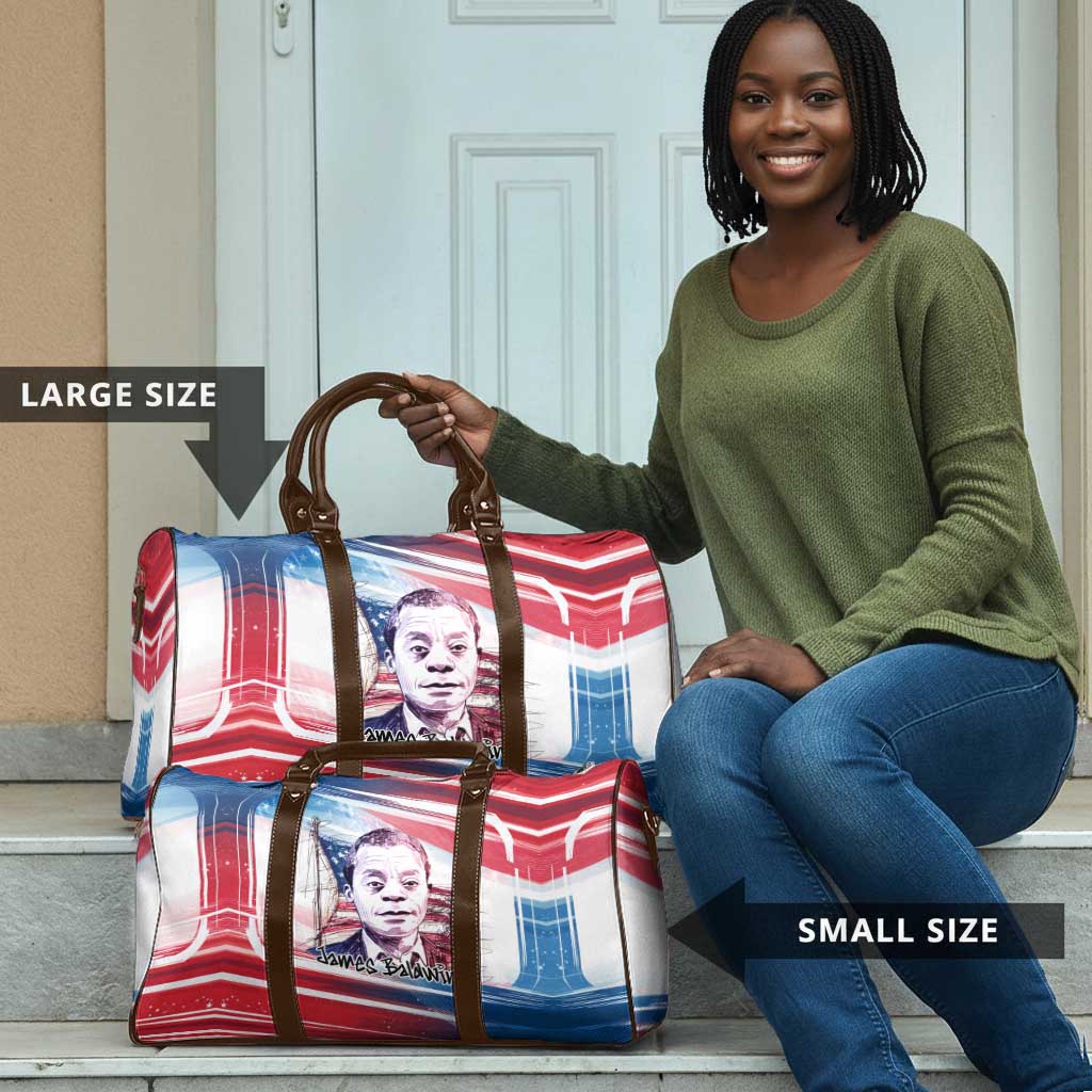 James Baldwin Travel Bag Artistic Portrait Quote on Love and Awareness Civil Rights Tribute - African Pride