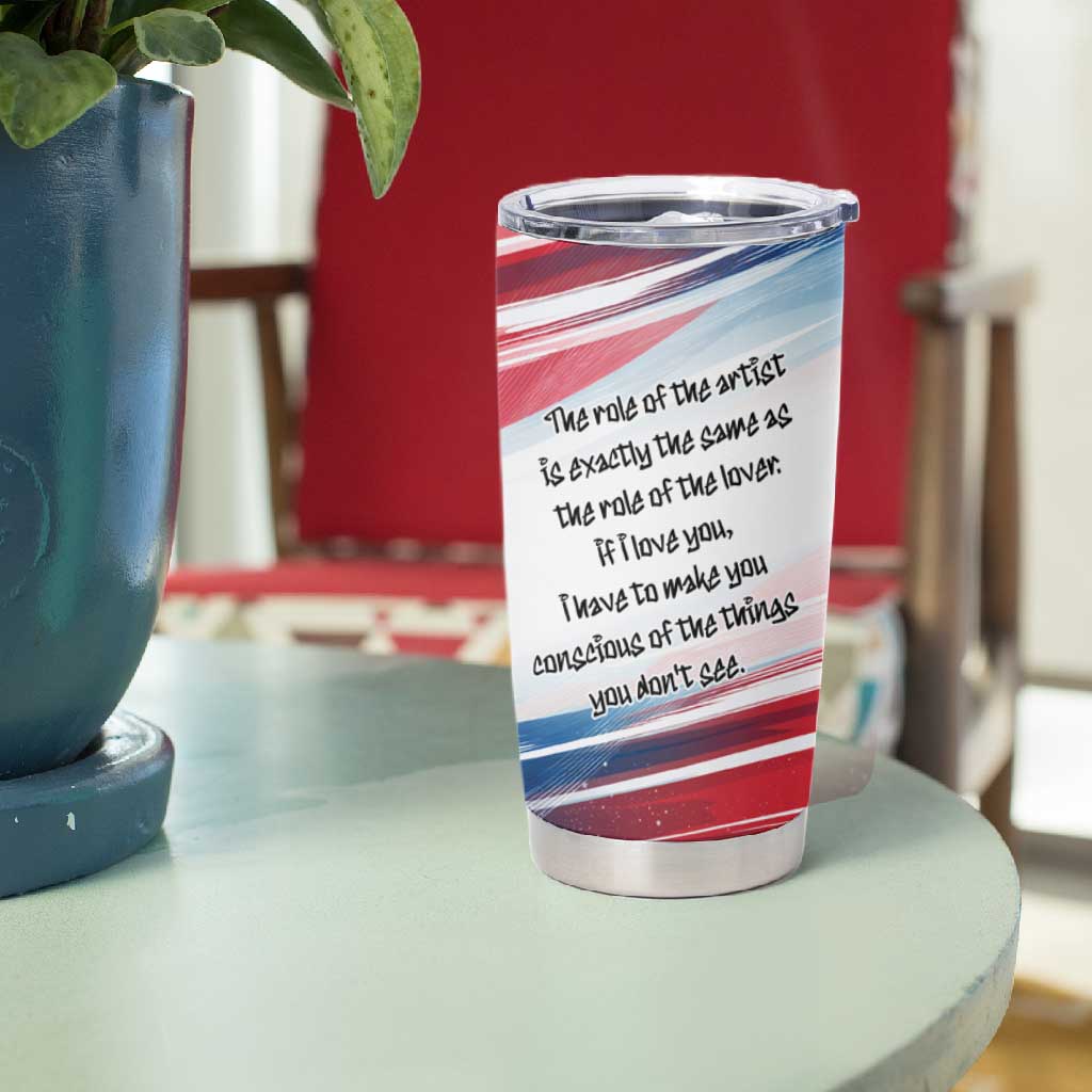 James Baldwin Tumbler Cup Artistic Portrait Quote on Love and Awareness Civil Rights Tribute - African Pride