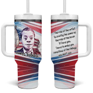 James Baldwin Tumbler With Handle Artistic Portrait Quote on Love and Awareness Civil Rights Tribute - African Pride