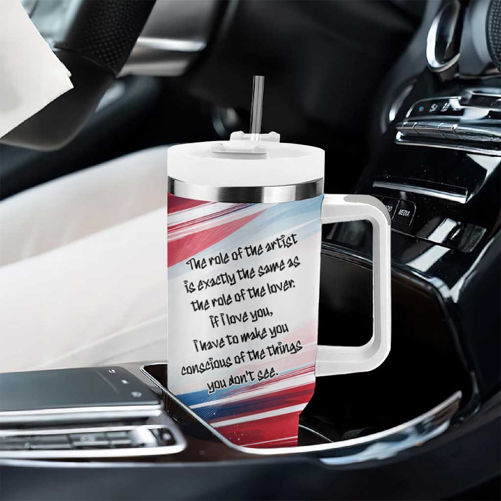 James Baldwin Tumbler With Handle Artistic Portrait Quote on Love and Awareness Civil Rights Tribute - African Pride