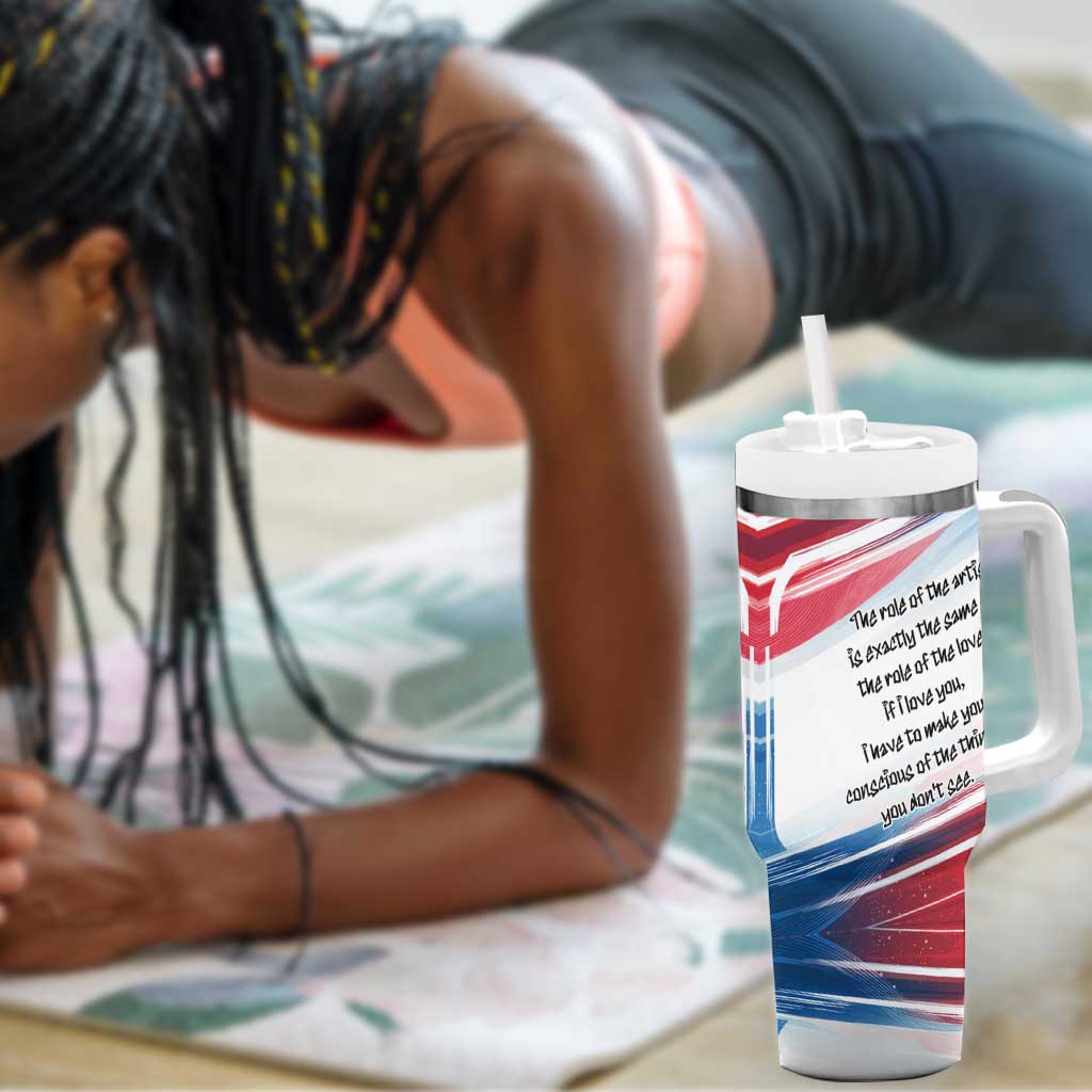 James Baldwin Tumbler With Handle Artistic Portrait Quote on Love and Awareness Civil Rights Tribute - African Pride