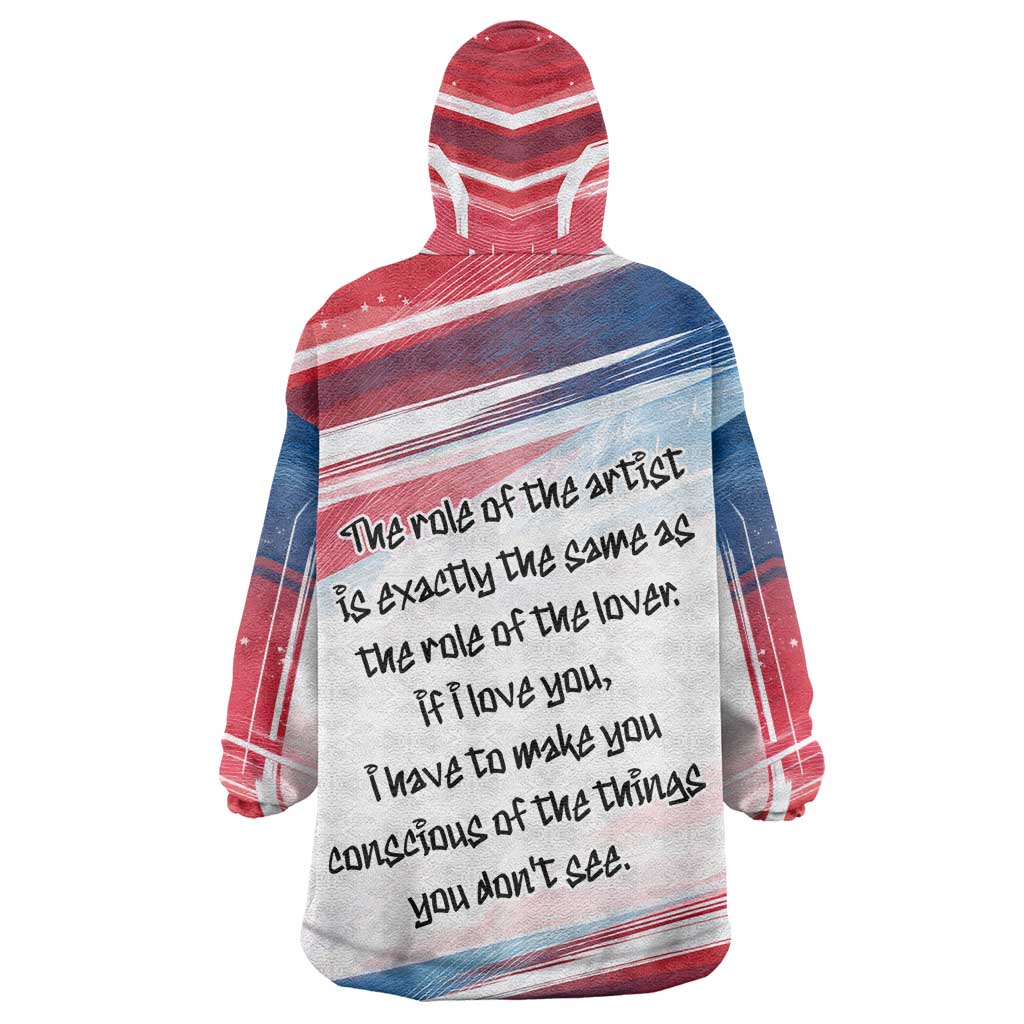 James Baldwin Wearable Blanket Hoodie Artistic Portrait Quote on Love and Awareness Civil Rights Tribute - African Pride