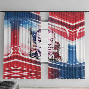 James Baldwin Window Curtain Artistic Portrait Quote on Love and Awareness Civil Rights Tribute - African Pride