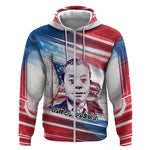 James Baldwin Zip Hoodie Artistic Portrait Quote on Love and Awareness Civil Rights Tribute - African Pride