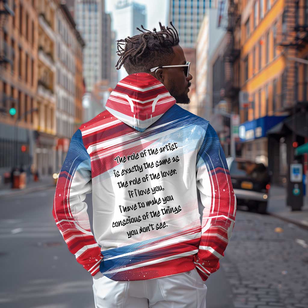 James Baldwin Zip Hoodie Artistic Portrait Quote on Love and Awareness Civil Rights Tribute - African Pride