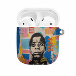 James Baldwin AirPods Case Colorful Graffiti Style Portrait The Fire Next Time Text Bold Civil Rights Tribute - African Pride
