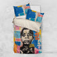 James Baldwin Bedding Set Colorful Graffiti Style Portrait The Fire Next Time Text Bold Civil Rights Tribute - African Pride