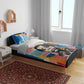 James Baldwin Bedding Set Colorful Graffiti Style Portrait The Fire Next Time Text Bold Civil Rights Tribute - African Pride
