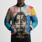 James Baldwin Bomber Puffer Jacket Colorful Graffiti Style Portrait The Fire Next Time Text Bold Civil Rights Tribute - African Pride